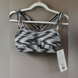 Lucy Zenergy Sports Bra Electric Black White Print Womens Medium